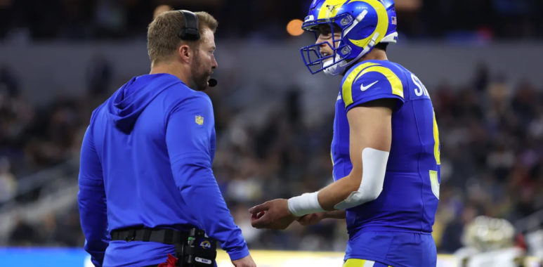 HC Sean McVay (izquierda), QB Matthew Stafford (derecha), Los Angeles Rams